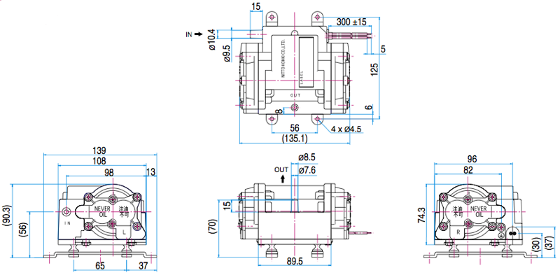 vc 0301b dual blower dimensions