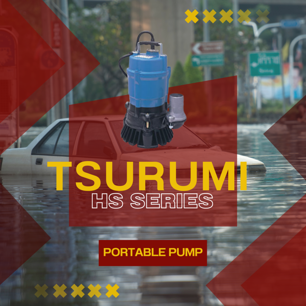 portable submersible pump with items